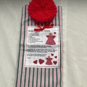 SWEET ANGEL SUGAR COOKIES Holiday Kitchen Towel Red Green White and Dish…
